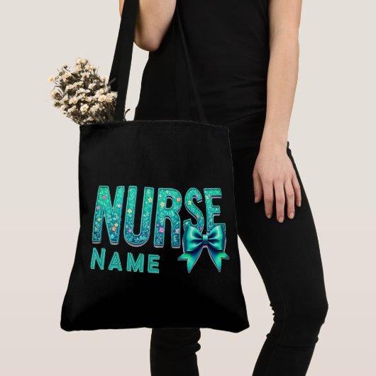 NURSE Bow Design – Elegant Nurse Custom Tote Bag (Dichtbij)