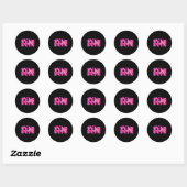 Nurse Breast Cancer Awareness Nk Ribbon Nursing Rn Ronde Sticker (Vel)