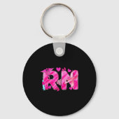 Nurse Breast Cancer Awareness Nk Ribbon Nursing Rn Sleutelhanger (Voorkant)