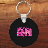 Nurse Breast Cancer Awareness Nk Ribbon Nursing Rn Sleutelhanger (Voorkant)