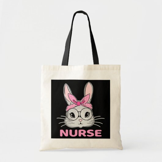 Nurse Bunny Easter Day Cute Rabbit Nursing RN LPN Tote Bag (Voorkant)