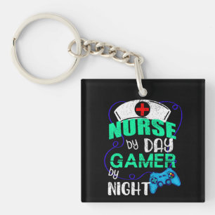 Nurse by Day Gamer bij nacht, Nursing Gaming Sleutelhanger