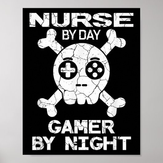 Nurse By Day Gamer By Night - Gaming Quote  Poster (Voorkant)