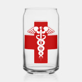 Nurse Caduceus Blikvorm Glas (Voorkant)
