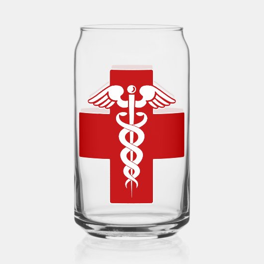 Nurse Caduceus Blikvorm Glas (Voorkant)