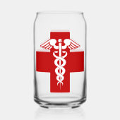 Nurse Caduceus Blikvorm Glas (Achterkant)