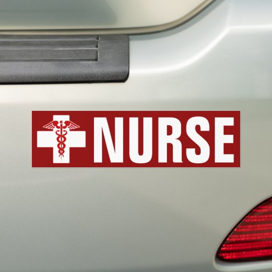 Nurse Caduceus Bumpersticker (Op auto)