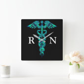 Nurse Caduceus Medical Square Clock Vierkante Klok (Huis)