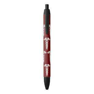 Nurse Caduceus Medical Symbol Pattern Stylish Zwarte Inkt Pen