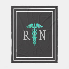 Nurse Caduceus Medium Fleece Blanket Deken