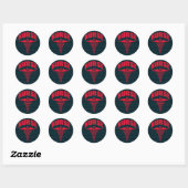 Nurse Caduceus Red Ronde Sticker (Vel)