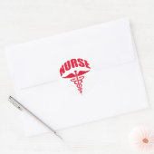Nurse Caduceus Red Ronde Sticker (Envelop)