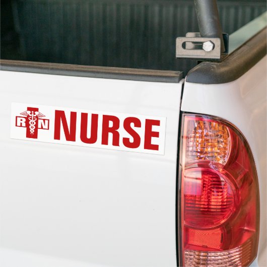 Nurse Caduceus RN of Initialen Bumpersticker (Op Truck)