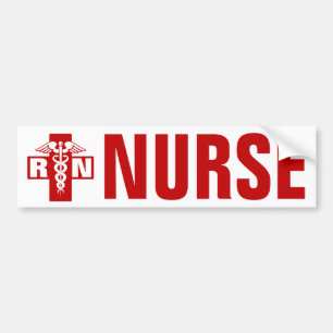Nurse Caduceus RN of Initialen Bumpersticker