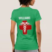 Nurse Caduceus Rod van Asclepius T-shirt (Achterkant)
