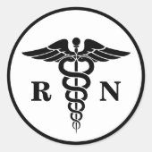 Nurse Caduceus Symbool Classic Medical Ronde Sticker (Voorkant)