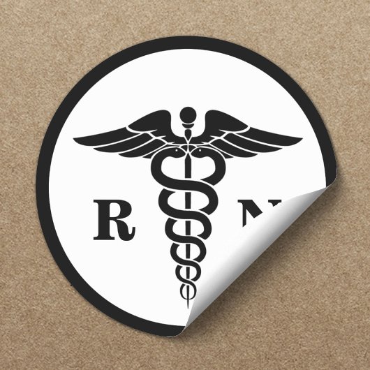 Nurse Caduceus Symbool Classic Medical Ronde Sticker