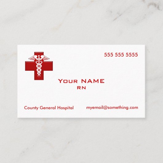 Nurse Caduceus Visitekaartje (Voorkant)