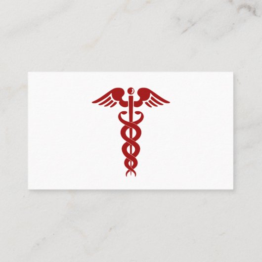 Nurse Caduceus White Visitekaartje (Achterkant)