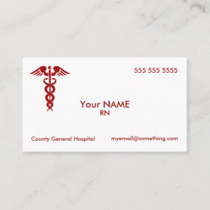 Nurse Caduceus White Visitekaartje