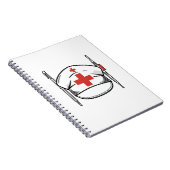 Nurse Cap met Red Cross and Medical Tools Design Notitieboek (Rechterzijde)