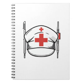 Nurse Cap met Red Cross and Medical Tools Design Notitieboek