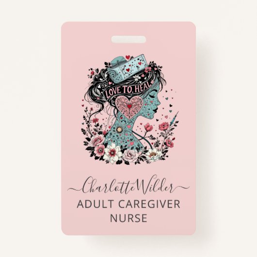 Nurse Caregiver Blush Pink Badge (Voorkant)