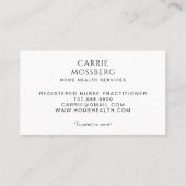 Nurse Caregiver Boho Floral Stethoscope  Visitekaartje (Achterkant)