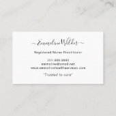 Nurse Caregiver Floral Stethoscope Business Card Visitekaartje (Achterkant)
