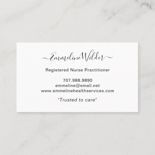 Nurse Caregiver Floral Stethoscope Business Card Visitekaartje (Achterkant)