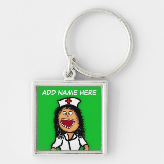 Nurse Cartoon Sleutelhanger (Voorkant)
