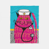 Nurse Cat Fleece Blanket III (Voorkant)
