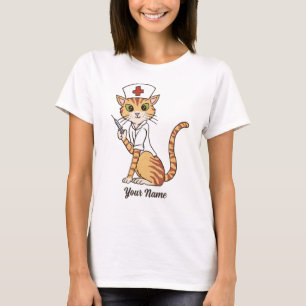 Nurse Cat - Ginger Tabby Nurse Cat Lover T-shirt