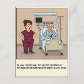 Nurse Catches Patient Drinking Whiskey Get Well Briefkaart (Voorkant)