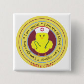 Nurse Chick Vierkante Button 5,1 Cm (Voorkant)
