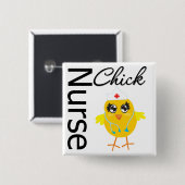 Nurse Chick Vierkante Button 5,1 Cm (Voorkant /achterkant)