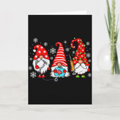 Nurse Christmas Gnomes Xmas Scrub Top Er Rn Nursin Kaart (Voorkant)