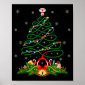 Nurse Christmas Scrub Tops Nursing Stethoscope Xma Poster (Voorkant)