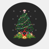 Nurse Christmas Scrub Tops Nursing Stethoscope Xma Ronde Sticker (Voorkant)