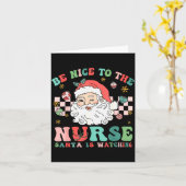 Nurse Christmas Shirt Be Nice To The Nurse Santa I Kaart (Gele Bloem)