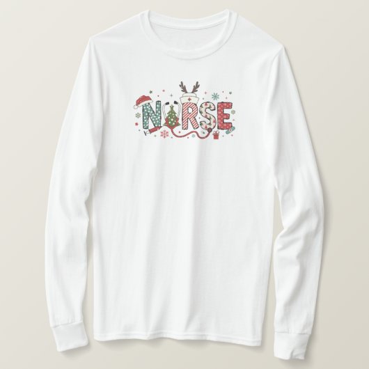 Nurse Christmas Shirt met lange mouwen (Design voorkant)