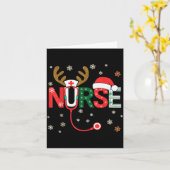 Nurse Christmas Stethoscope Nurses Xmas  Kaart (Gele Bloem)