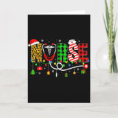 Nurse Christmas Stethoscope Nurses Xmas Pajamas Gi Kaart (Voorkant)