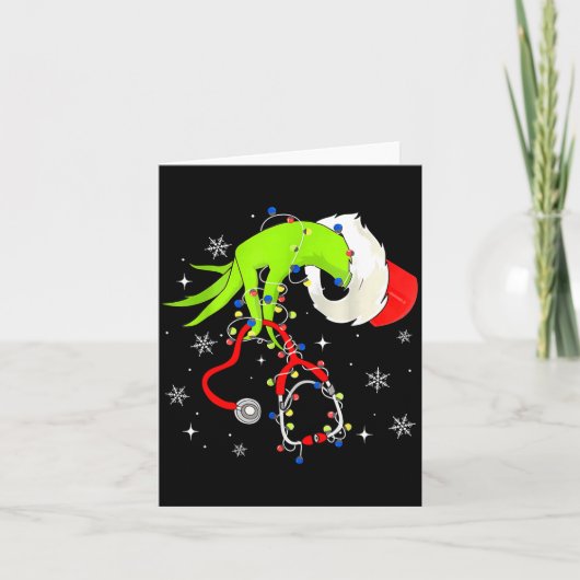 Nurse Christmas Stethoscope Nurses Xmas Pajamas Sa Kaart (Voorkant)