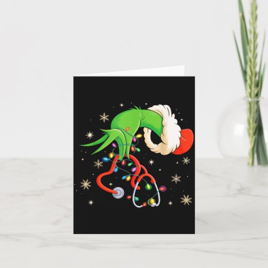 Nurse Christmas Stethoscope Nurses Xmas Santa Wome Kaart (Voorkant)