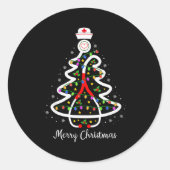 Nurse Christmas Tree Shirt Stethoscope Nursing Nic Ronde Sticker (Voorkant)
