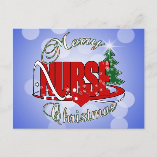 NURSE CHRISTMAS XMAS FEESTDAGENKAART (Voorkant)