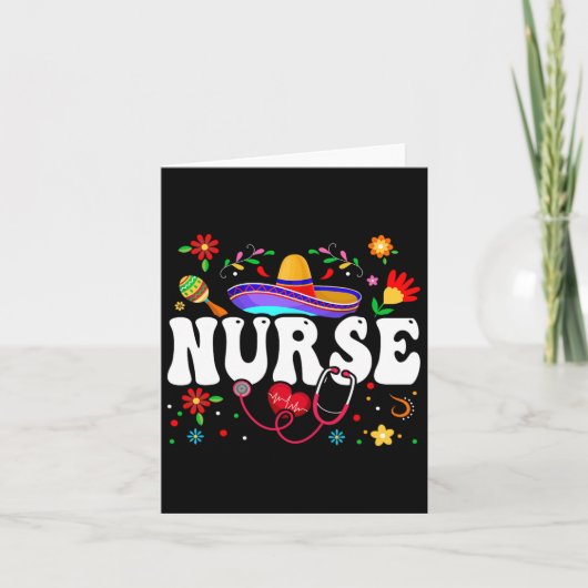 Nurse Cinco De Mayo Mexican Kaart (Voorkant)