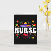 Nurse Cinco De Mayo Mexican Kaart (Gele Bloem)