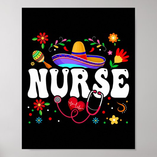 Nurse Cinco De Mayo Mexican Poster (Voorkant)